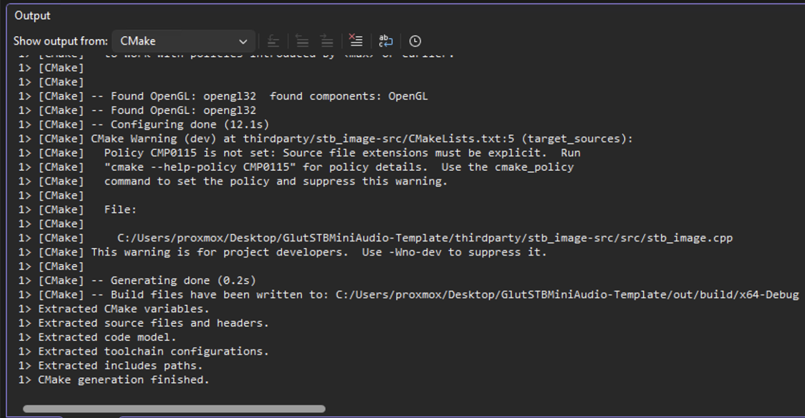 CMake generation finished